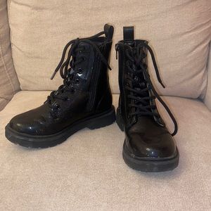 Little girl lace up combat boots